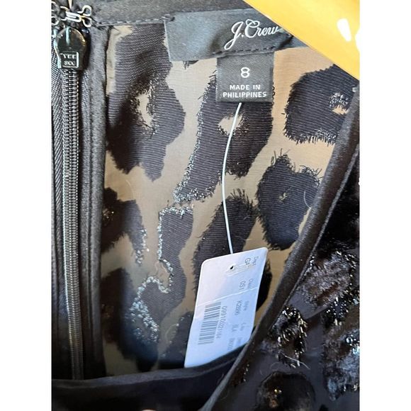 J. Crew Black Patterned Midi Dress - Picture 5 of 8